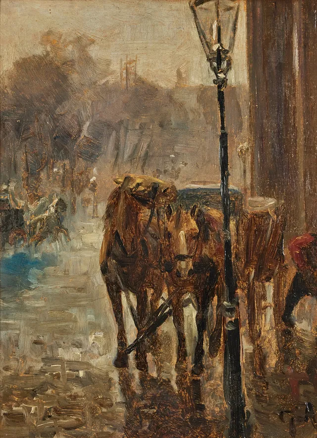 GUSTAF ANKARCRONA. Hästekipage, Berlin.