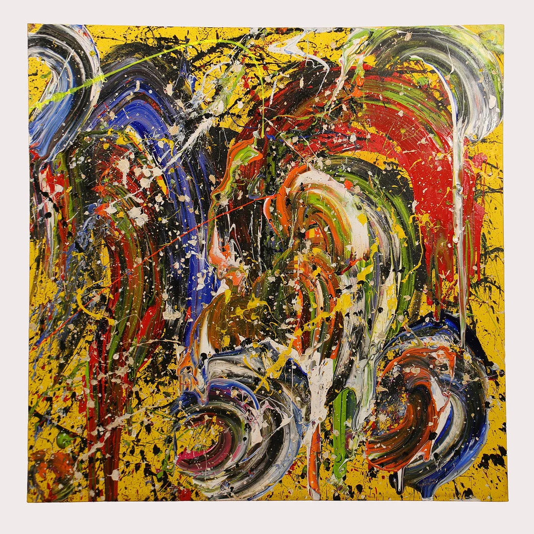 PER OLA ANDERSSON. Akryl på duk, komposition, signerad a tergo, daterad 2014. — Paintings — Limhamns Auktionsbyrå