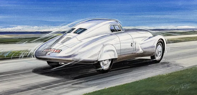 RONY LUTZ. ADLER TRUMPF REKORDWAGEN. Original.
