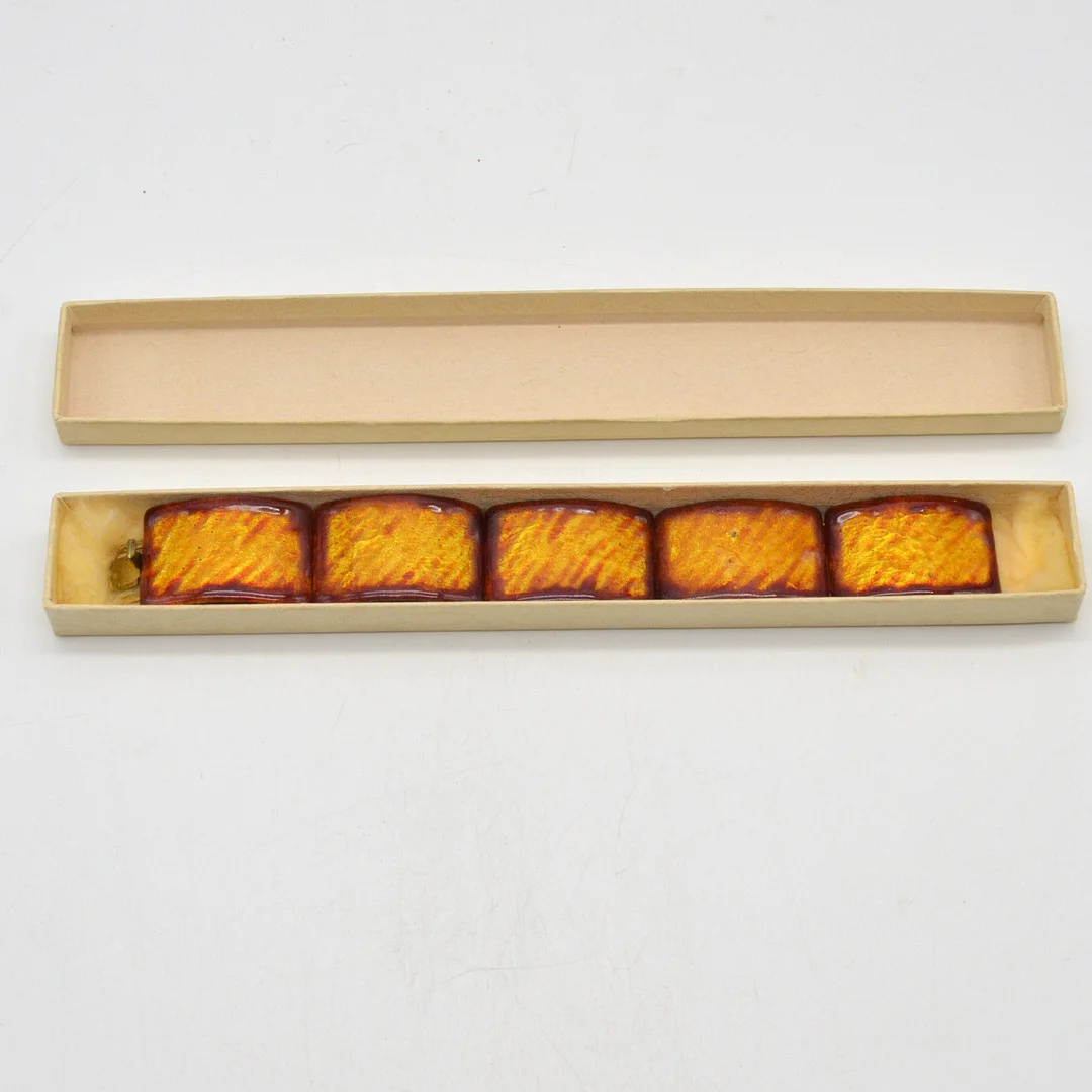 EMAILLE ARMBAND MIT GOLDFOLIE, HANDGEMACHT, VINTAGE DER 1970ER. — Bracelets — Kunst- und Auktionshaus Kleinhenz