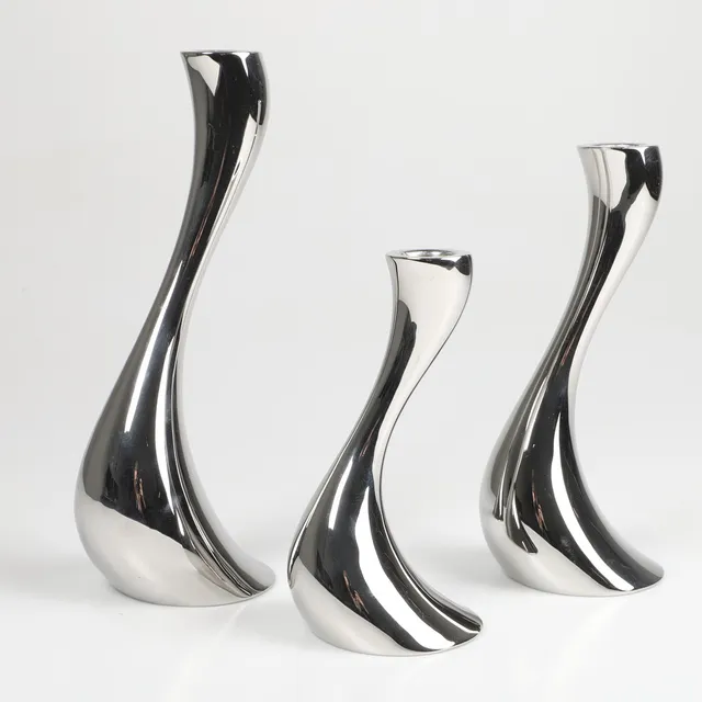 CONSTANTIN WORTMANN. Ljusstakar, 3 stycken, "Cobra", Georg Jensen, Danmark.
