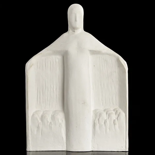 KAJSA MATTAS (Född 1948). Skulptur, signerad och daterad Kajsa M. 25.3 -88, gips.