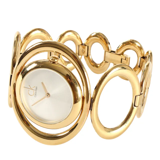 Calvin Klein. Women's wristwatch, steel w/ gold finish, Sing K1P235, in CK box.