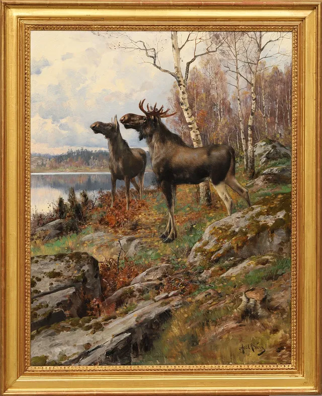 AXEL BORG (1847-1916). Olja på duk, signerad.