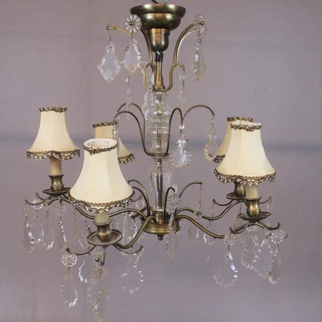 TAKKRONA med prismor, barock stil. 1900-tal.