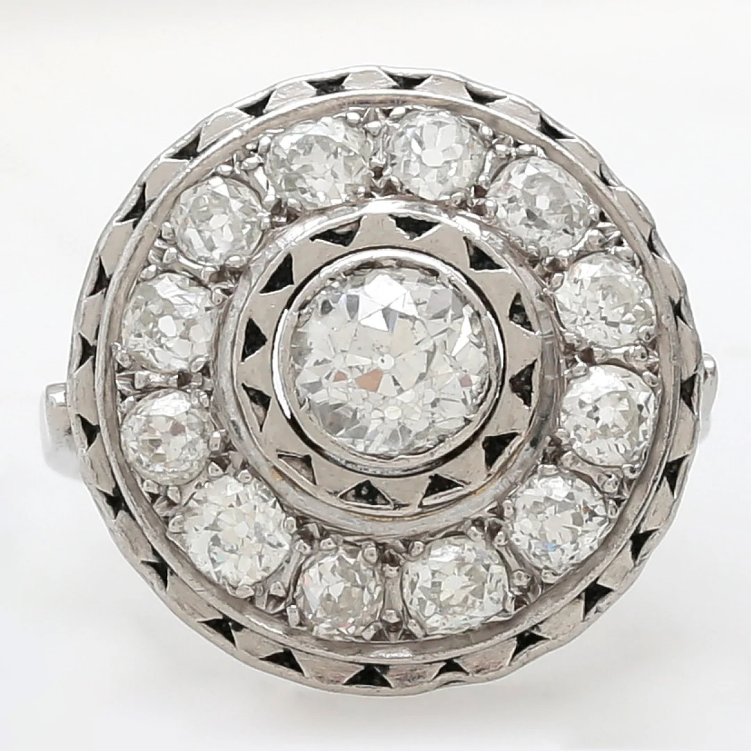 Diamonds rosette ring, mid 20th Century. — Rings — Balclis