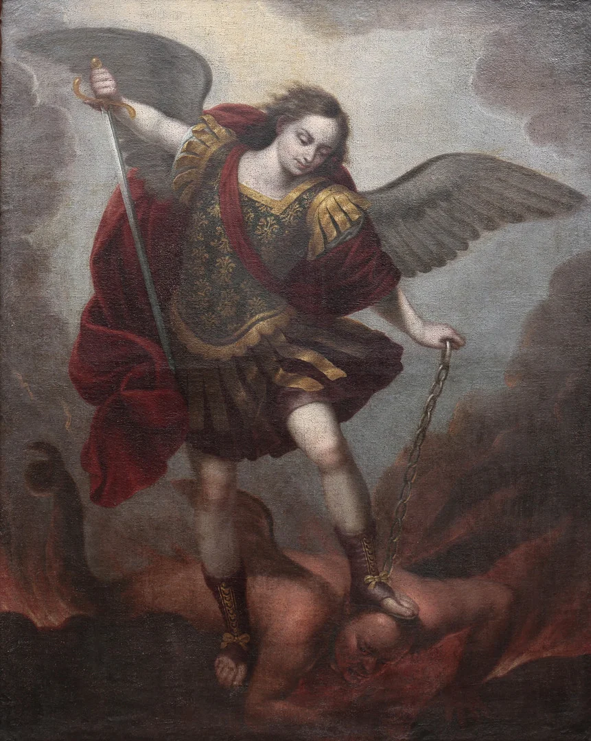 SPANISH SCHOOL FROM THE LATE 17TH CENTURY - EARLY 18TH CENTURY. Saint Michael the Archangel. — Paintings — Balclis