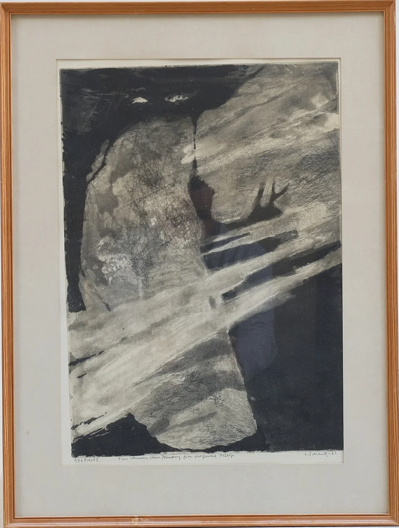 PHILIP VON SCHANTZ. Litografi, "Pilot I", 5/28, signerad samt daterad -61. — Engravings & Prints — Gomér & Andersson Nyköping
