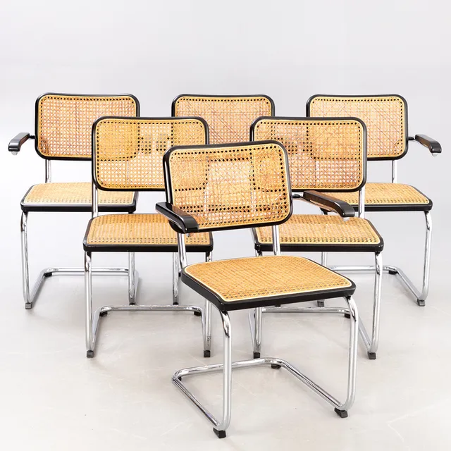 MARCEL BREUER. Thonet, Freischwinger 'S64'. und 'S32' (6).