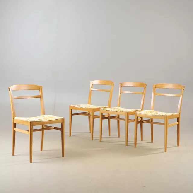 ERIK WÖRTZ. Stolar, 4 stycken, "Petra, Diné", ek, IKEA, 1900-talets mitt.