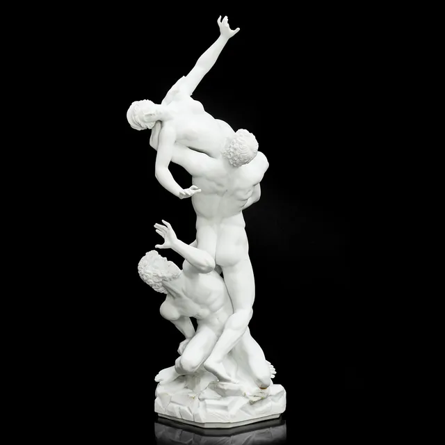 GIAMBOLOGNA (GIOVANNI DA BOLOGNA), (FLANDERN/ITALIEN, 1529-1608). EFTER. "Sabinskornas bortrövande", märkt i botten, 2426, parian.