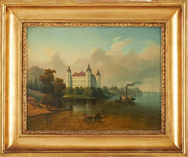 CARL ABRAHAM ROTHSTÉN (1826-1877). Skokloster Castle, Uppland, olja på duk, signerad.