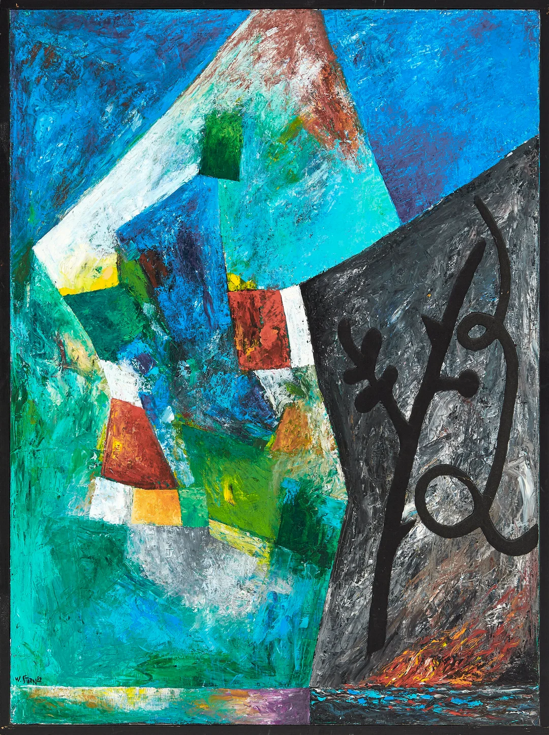 Storn, Willibald — "Lebenszeichen" 1988 — Kunst/Maleri — Blomqvist
