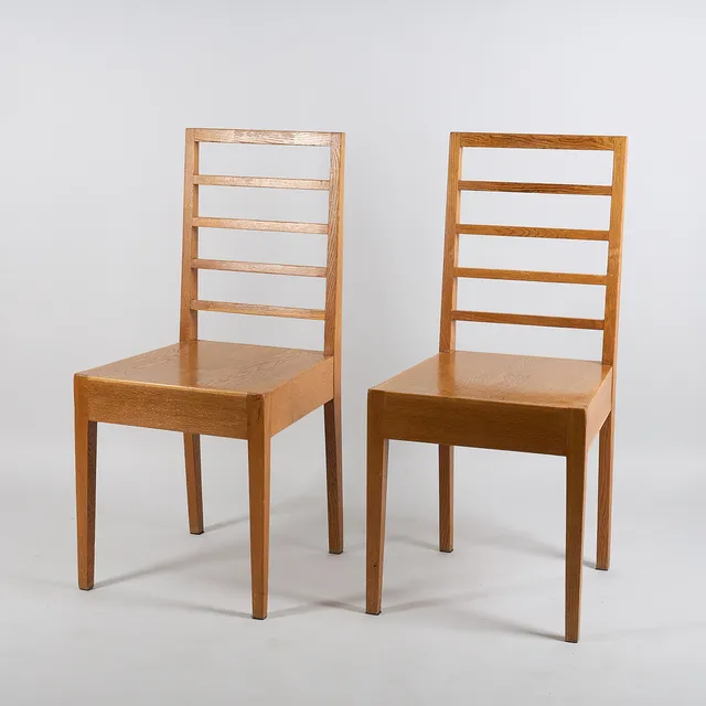ELIEL SAARINEN. STOLAR, 2 st. "H-stol", ca 1910, för Statens Järnvägar, administrationshuset.