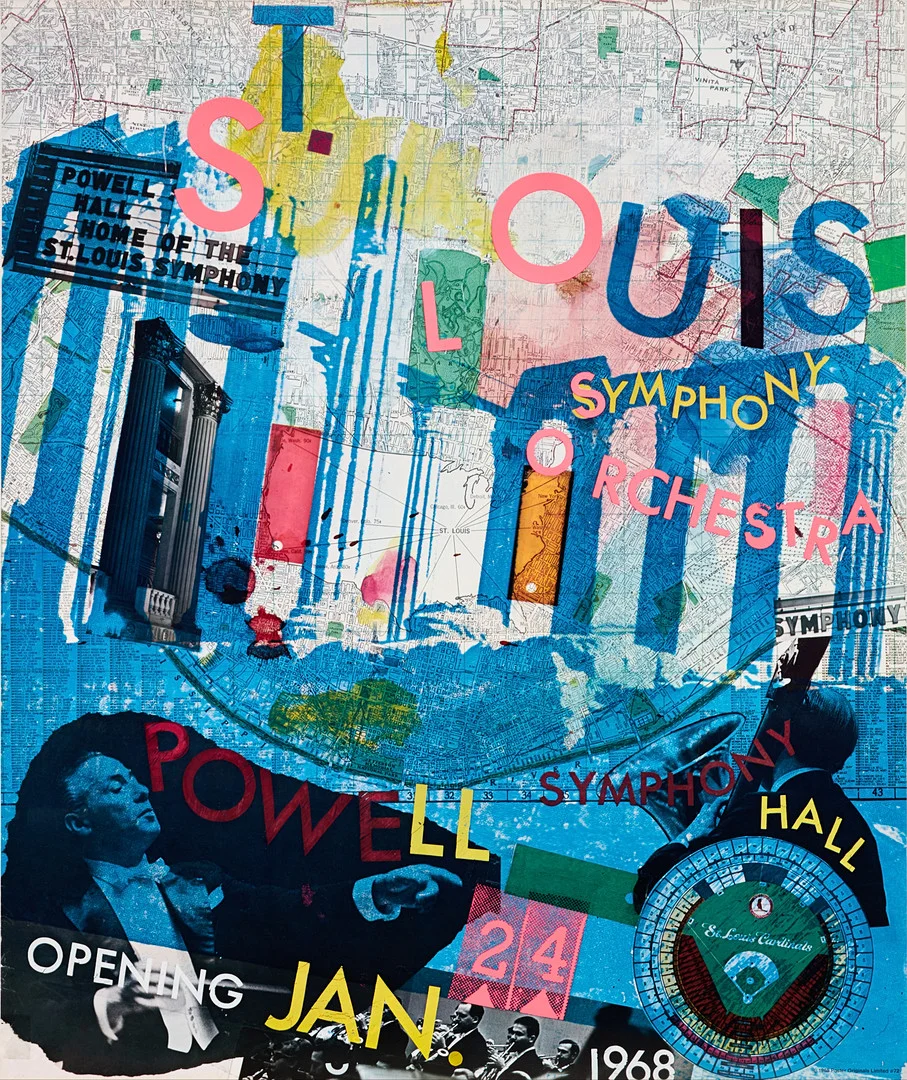 ROBERT RAUSCHENBERG (USA, 1925-2008). Affisch, för St. Louis Symphony Orchestra, 1968, offsettryck. — Engravings & Prints — Crafoord Auktioner Stockholm