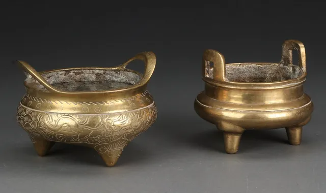 Par asiatiske messingkar 1900 tallet  (2)