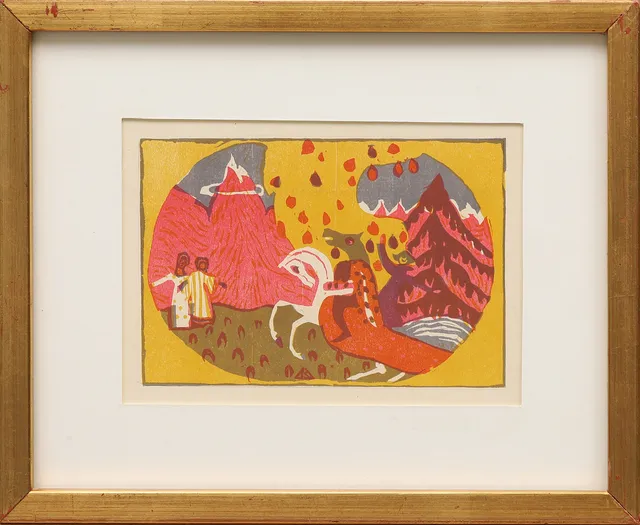 WASSILY KANDINSKY. EFTER. FÄRGTRÄSNITT, ur Derrière le Miroir nr 42 1951.