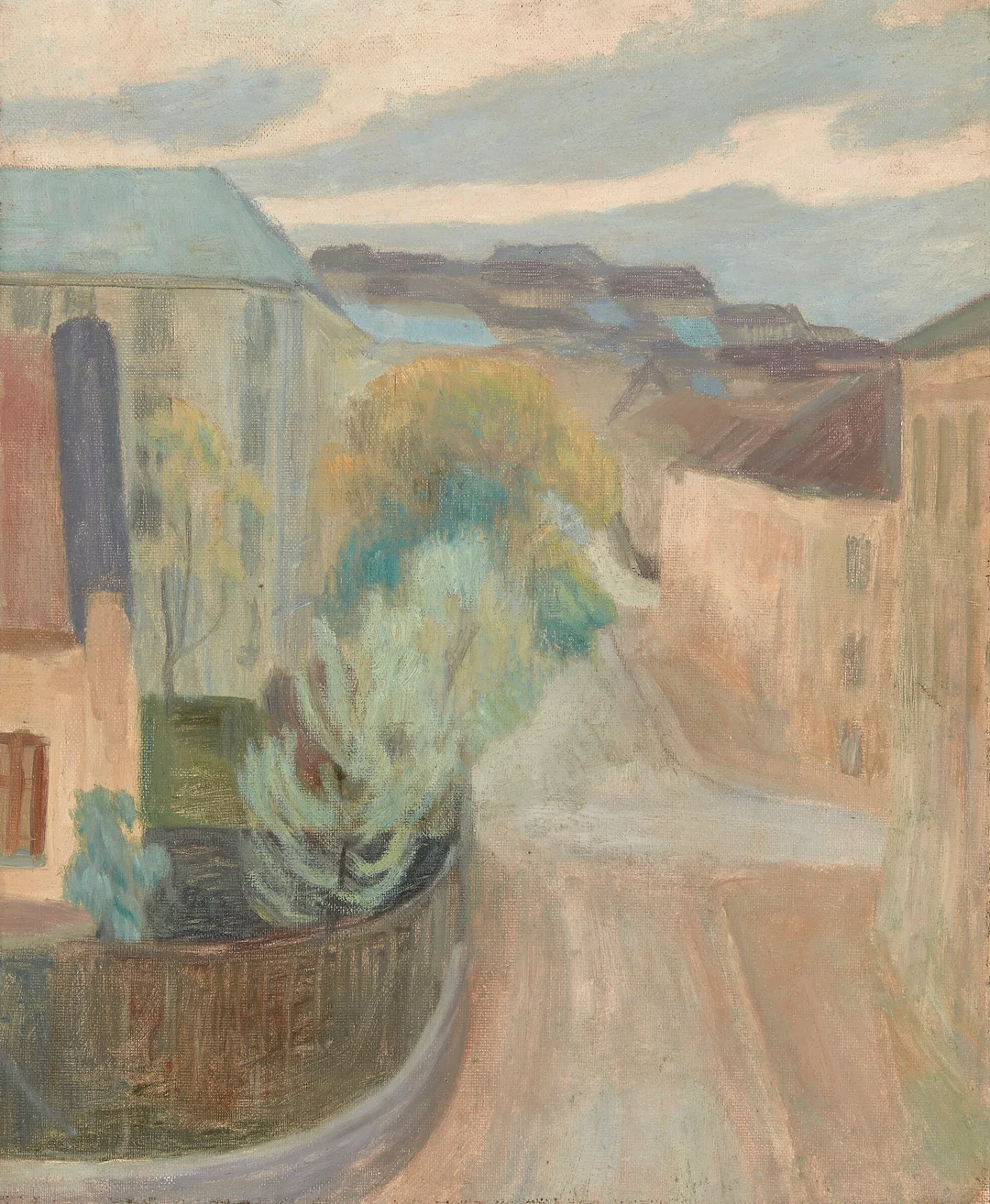Aurdal, Leon — Fra en by — Kunst/Maleri — Blomqvist