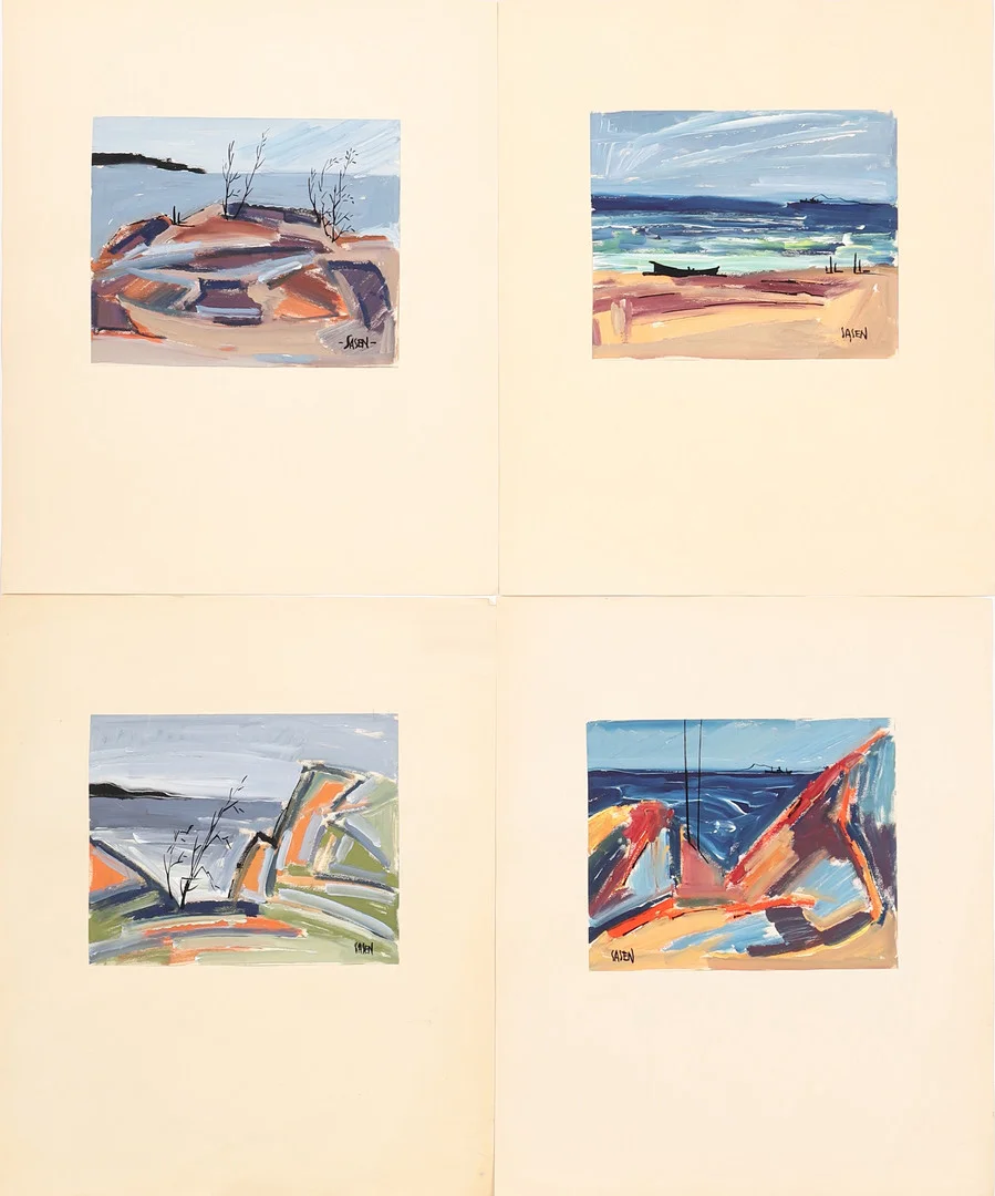 STIG SASEN. Gouacher, 4 stycken, signerade. — Paintings — Garpenhus Auktioner