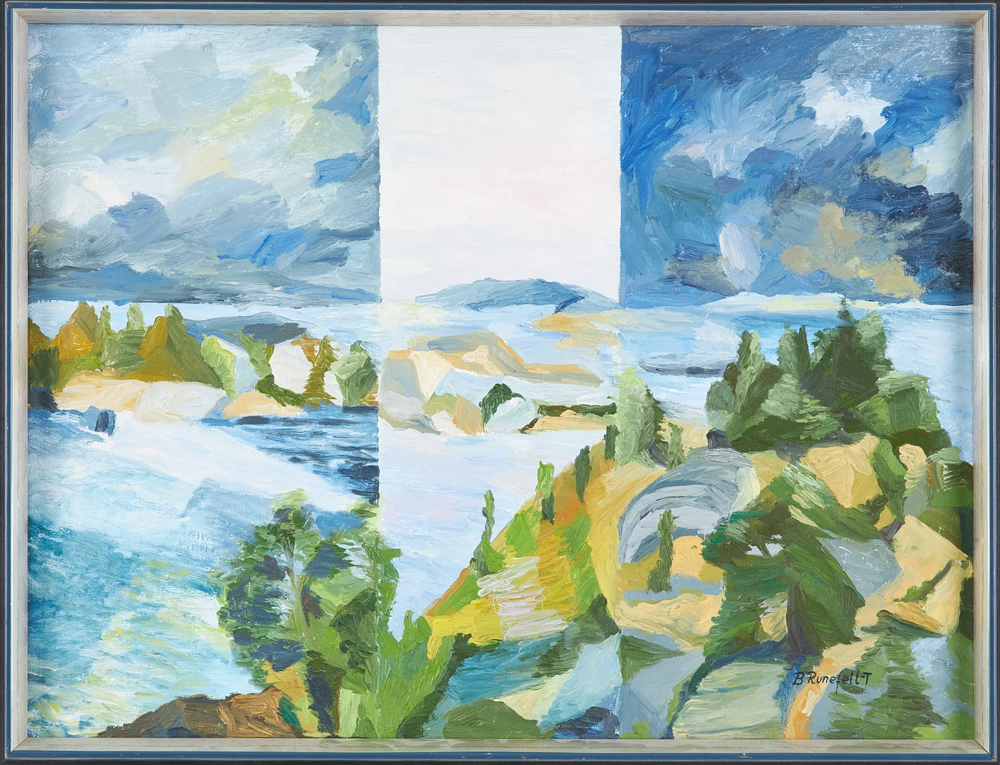 BARBRO RUNEFELT. Skärgårdsmotiv, olja på duk, signerad. — Paintings — Stockholms Auktionsverk Sickla