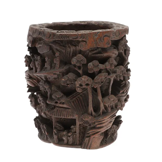 CHINESE BAMBOO BRUSH POT.