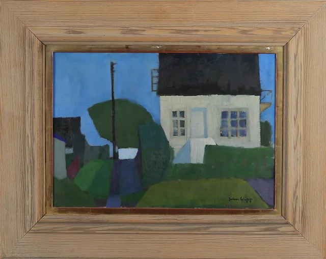 JOHN WIPP. "Öppet fönster", oljapå duk, signerad.