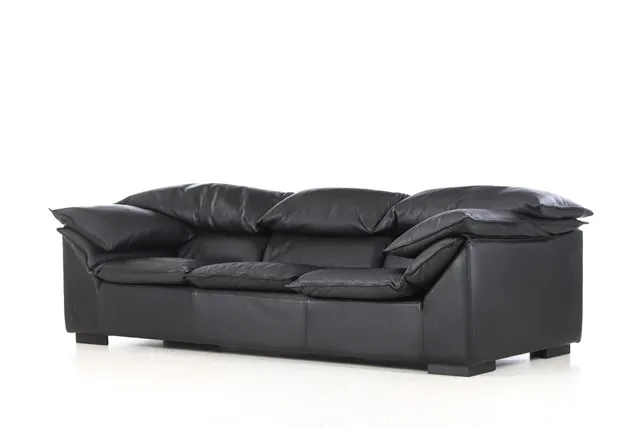 N. Eilersen. Sofa model 'Arizona', black leather, 240 cm