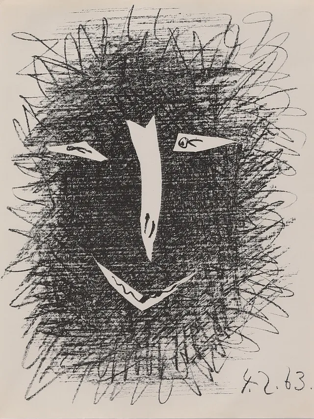 PABLO PICASSO. COUVERTURE, litografi, ur Mourlot IV, daterad 4.2.63 i trycket.