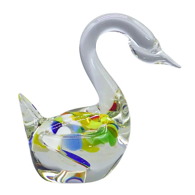 MUNDGEBLASENE SCHWAN-FIGUR AUS MURANO-GLAS.