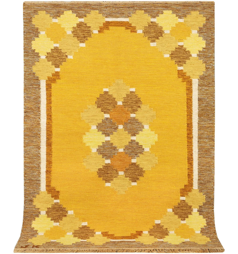 KARIN JÖNSSON. Matta, röllakan, 198x136 cm, signerad JK. — European Carpets & Textiles — Formstad Auktioner