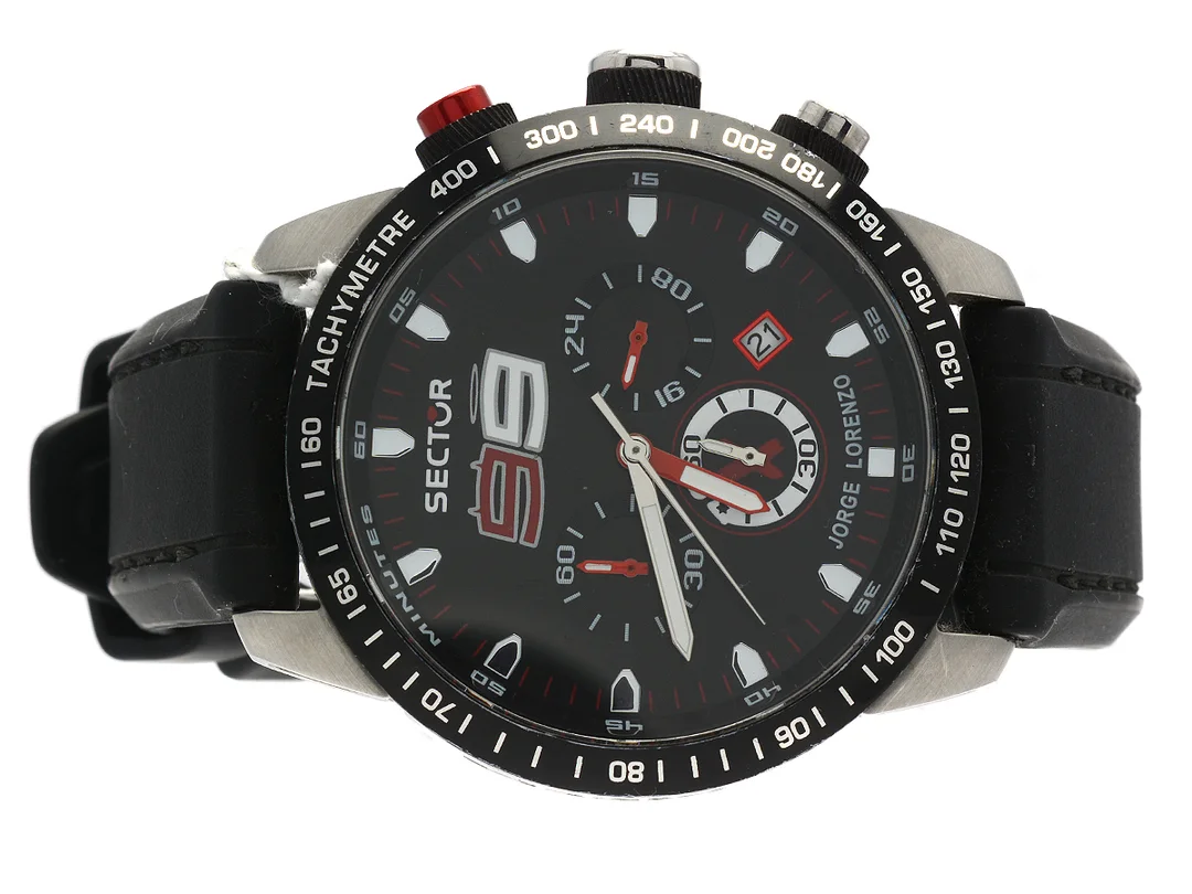 Sector, herrur, 45mm, quartz, Jorge Lorenzo special edition, stål med gummiarmband, nr: 3273975003-41857 — Klockor/Sector — Kaplans
