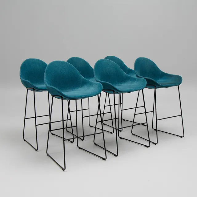 Barstolar, 6 st, "Atticus", Johanson Design, samtida.