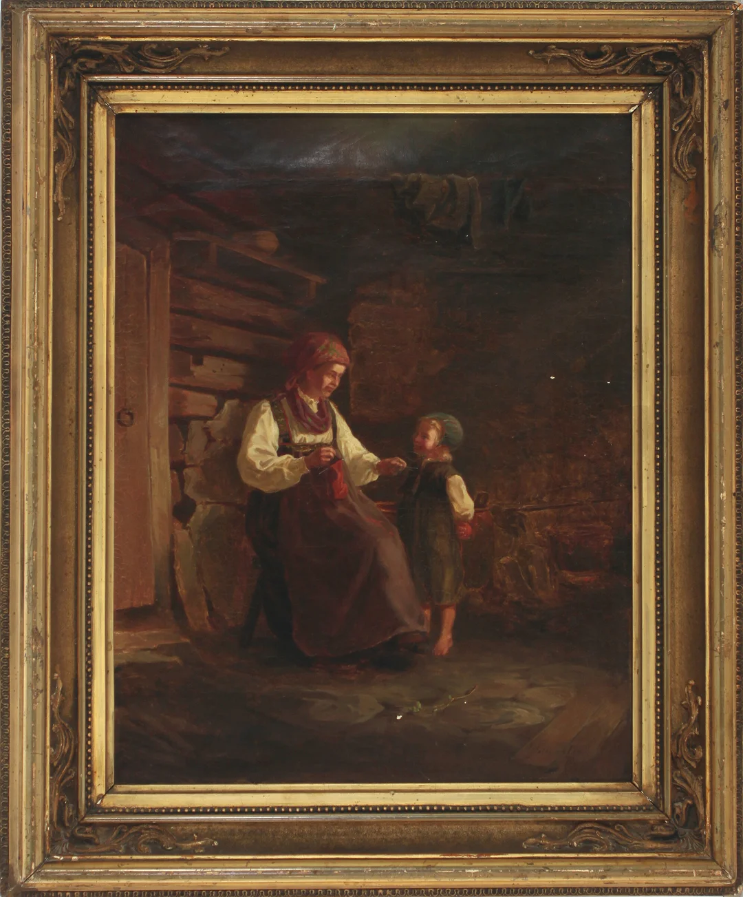 Peters, Wilhelm — Mor og barn, 1871 — Kunst/Maleri — Blomqvist