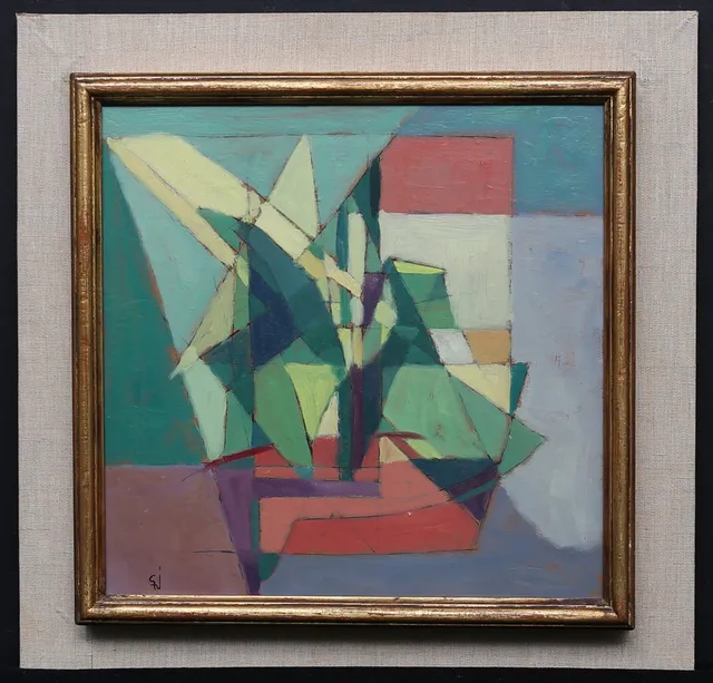 GUNNAR JANSER. "Bladväxt". Blandteknik, signerad.