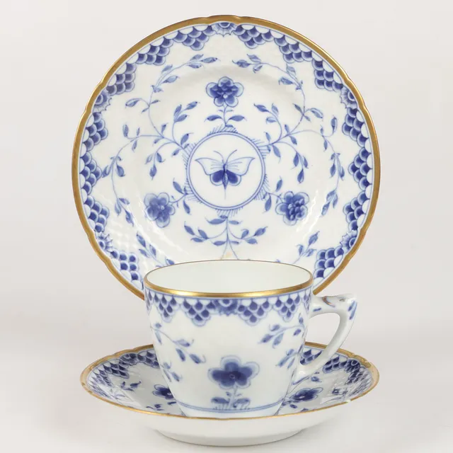 KAFFESERVISDELAR, 19 delar, "Sommerfugl", porslin, Bing & Gröndahl, Danmark.