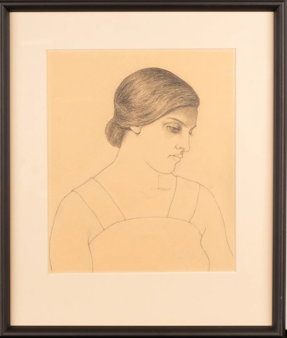 JOHANNES COLLIN. Blyerts på papper, porträttmotiv, 1900-tal. — Drawings — Norrlands Auktionsverk