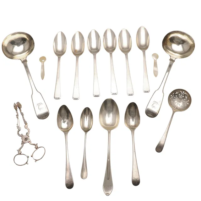 MIXED SILVER FLATWARE.