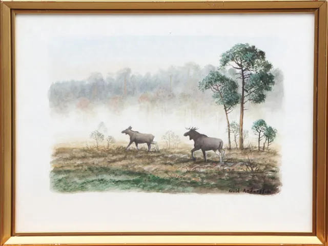 ARVID ANDERSSON. AKVARELL, signerad.