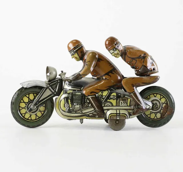 PLÅTLEKSAK, Militärmotorcykel 353, Kellerman, Tyskland, 1950-tal.