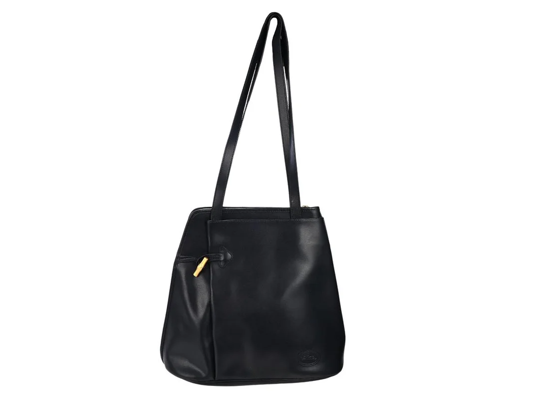 VÄSKA, LONGCHAMP, blått läder, guldfärgade beslag, 34x31x11 cm, dragkedja på två sidor, dustbag. — Accessoarer/Väskor — Kaplans