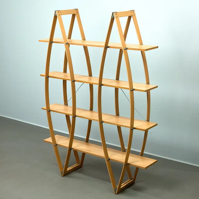 MARCELLO ZILIANI. Sintesi, Regal / Raumteiler, ,,Mondo‘‘, Buche, 1990er Jahre, Italien.