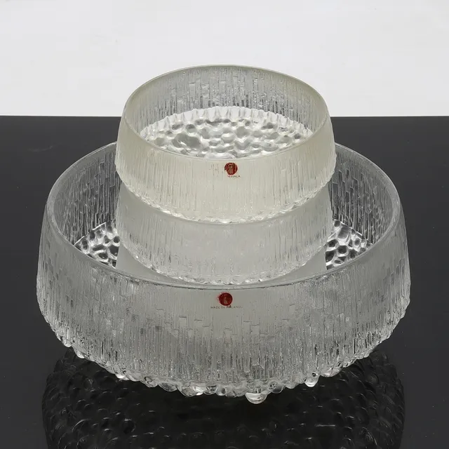 TAPIO WIRKKALA. skålar, glas, 4 stycken, "Ultima Thule", Iittala, Finland.