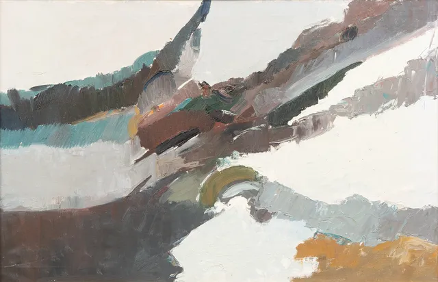 ERWIN ANDERSSON (1928-1988). Komposition, olja på duk, monogramsignerad.