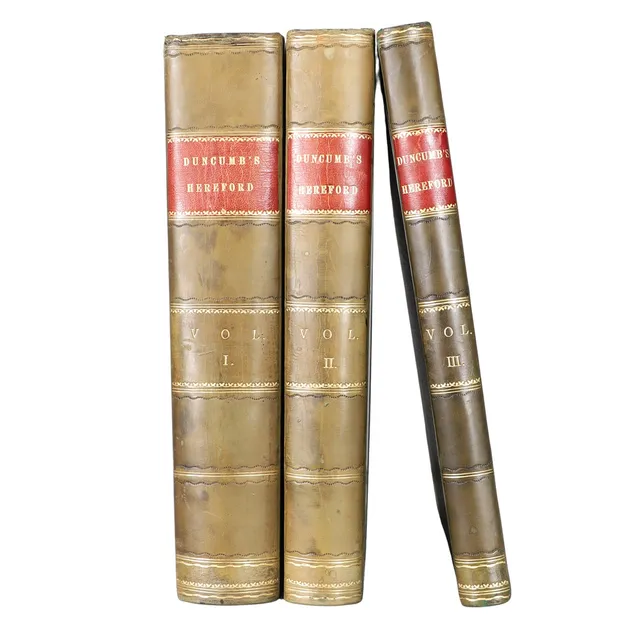 JOHN DUNCUMB. Collections towards the History and Antiquities of the County of Hereford, 2 Volumes, 1804-1812.