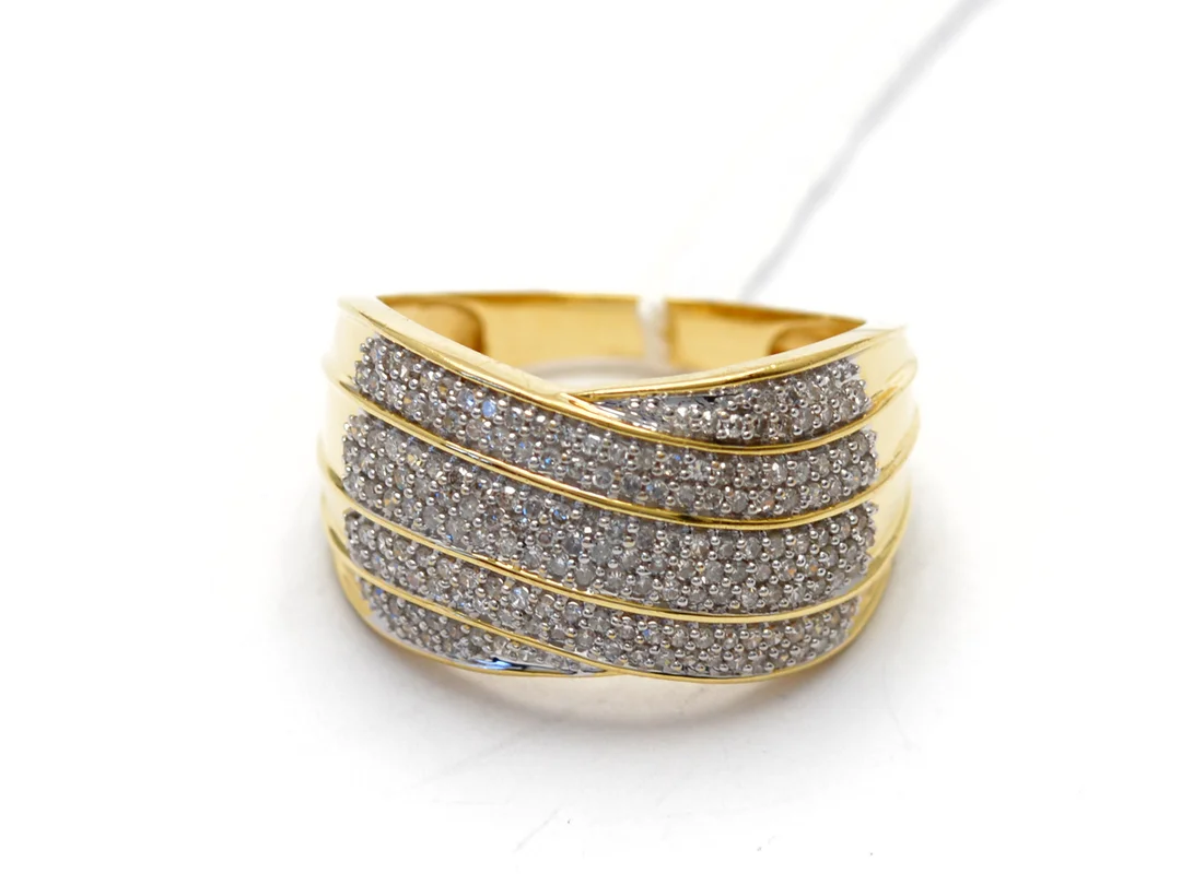 Ring 18K 6,5g Ø17¾ med åttkantslipade diamanter 183xca.0,005ct — Smycken/Ring — Kaplans