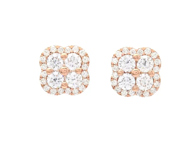 ÖRHÄNGEN, 18K roséguld, 48 briljantslipade diamanter ca 0,90 ctv, varav mittstenarna ca 0,69 ctv, ca TW-TCr/VVS-VS, stift, vikt 3,3 g.