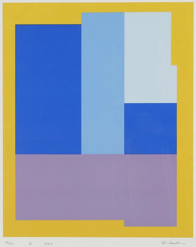 Untitled, 1983. Signed and dated Ib Geertsen, 83, 40/100, respectively I, II, III, IV, V, VI.. Silkscreen in colours. Visible size 60×46 cm. (6)
