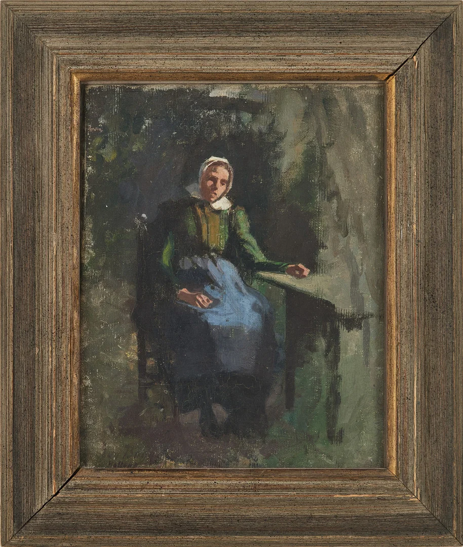 EVA BAGGE. Ung flicka, olja på duk, signerad Eva Bagge, Halland. — Paintings — Stockholms Auktionsverk Magasin 5