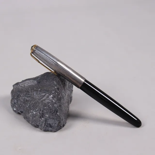 PARKER 51 Vacumatic, Indian Black, Rolled Silver Cap, reservoarpenna.
