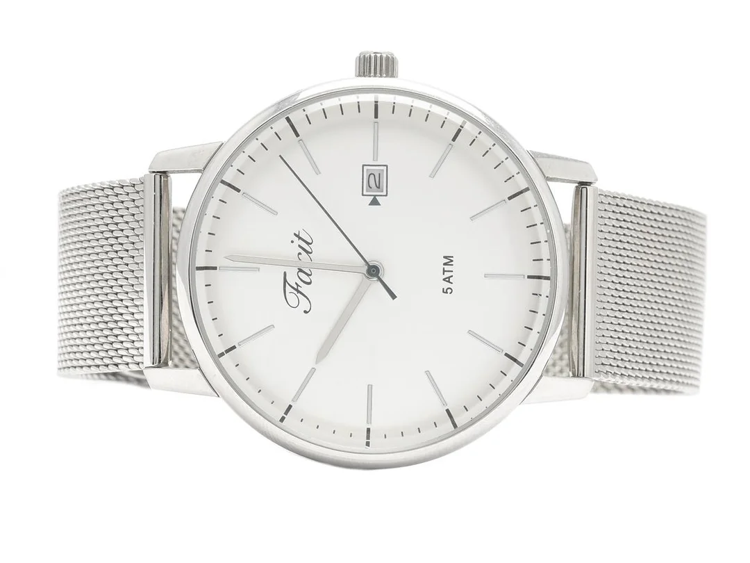 Armbandsur, Facit, 41mm, refnr: SU559, quartz, datum, stål — Klockor/Facit — Kaplans